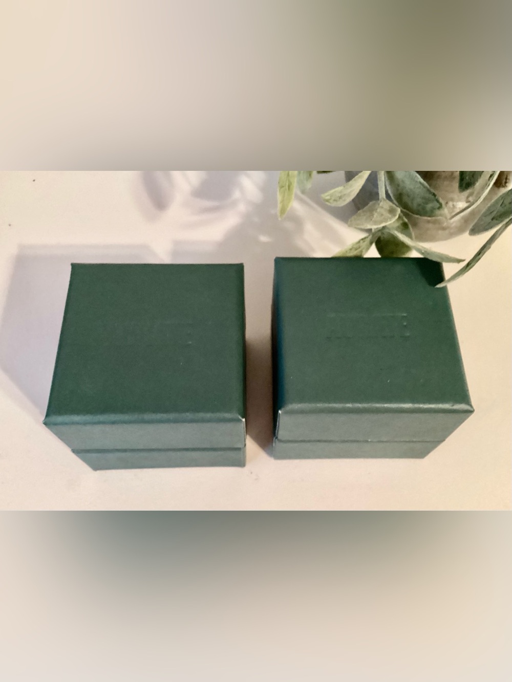 Set of 2 Green Aurate Jewelry Gift Boxes Ring Necklace Earring